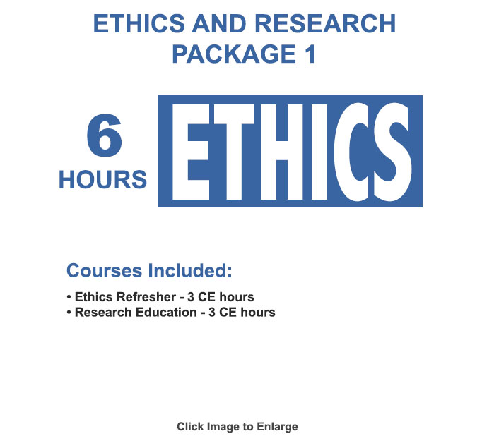 The NCBTMB approved ethics and research package will provide you with 3 hours of research and 3 hours of ethics for your NCBTMB renewal.