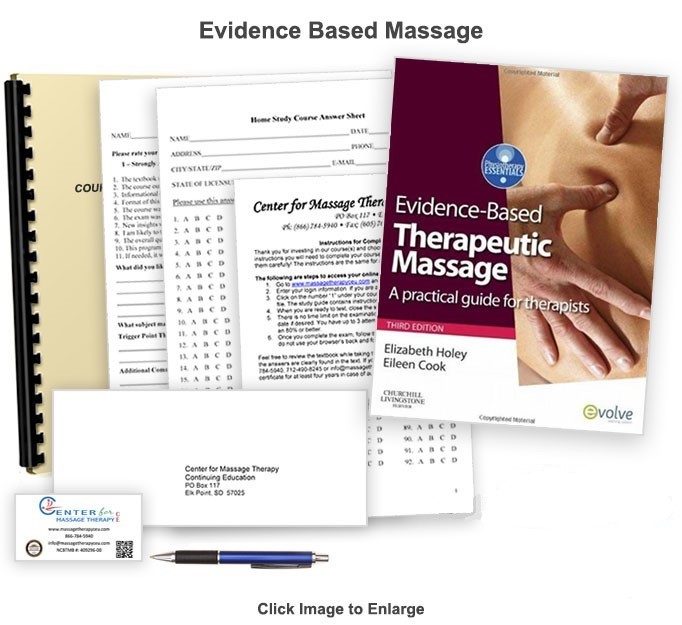 The 12 CE hour Evidence Based Massage course introduces massage therapists to the theory and practice of evidenced-based therapeutic massage.