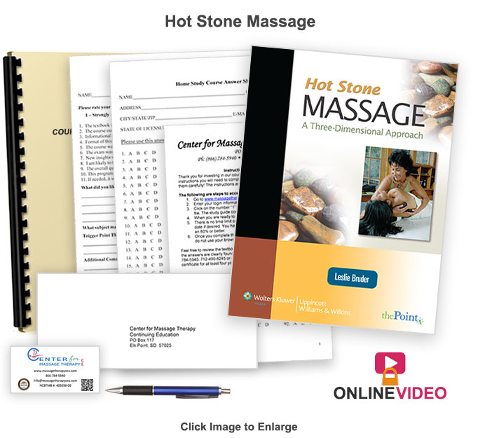 The NCBTMB approved 15 CE hour Hot Stone Massage course will introduce you to the art of stone massage. It includes a book, DVD, and set of stones.