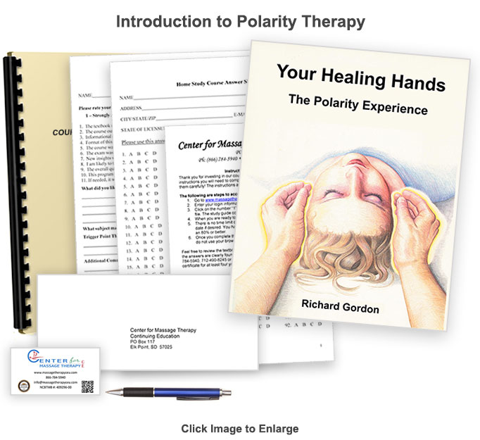 The NCBTMB approved 6 CE hour polarity therapy home study massage course will introduce you to poliarty therapy and its realted theories.