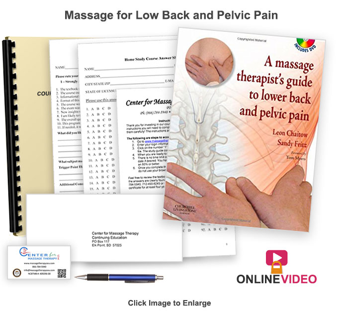 The NCBTMB approved Massage for Low Back and Pelvic Pain course will present information on low back pain and how to treat it using massage.