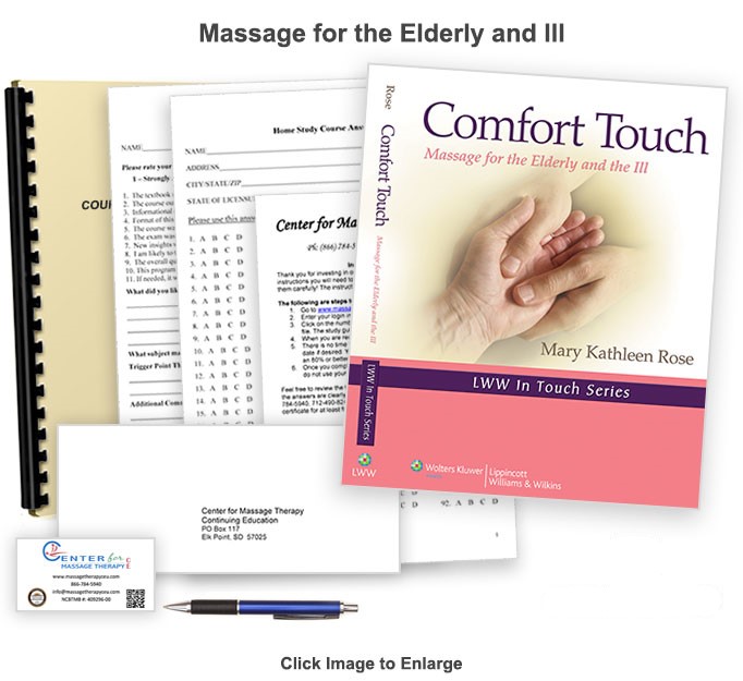 The NCBTMB approved 9 CE hour Elderly and Ill course will provide you with information on how to treat elderly and sick patients with massage.