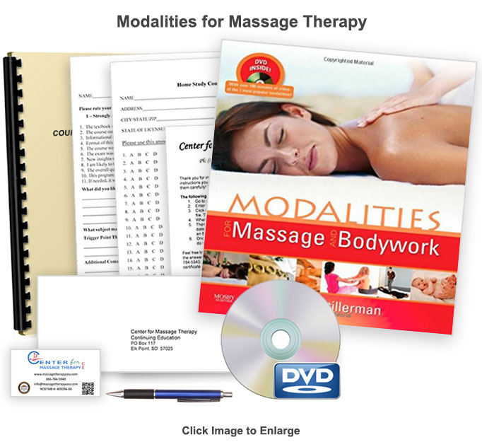 The NCBTMB approved Modalities for Massage Therapy course will introduce you to 21 different types of massage therapy.
