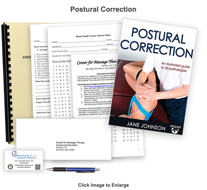 The 8 CE hour Postural Correction course will present you with information on how to assess and correct your client's posture using massage techniques.