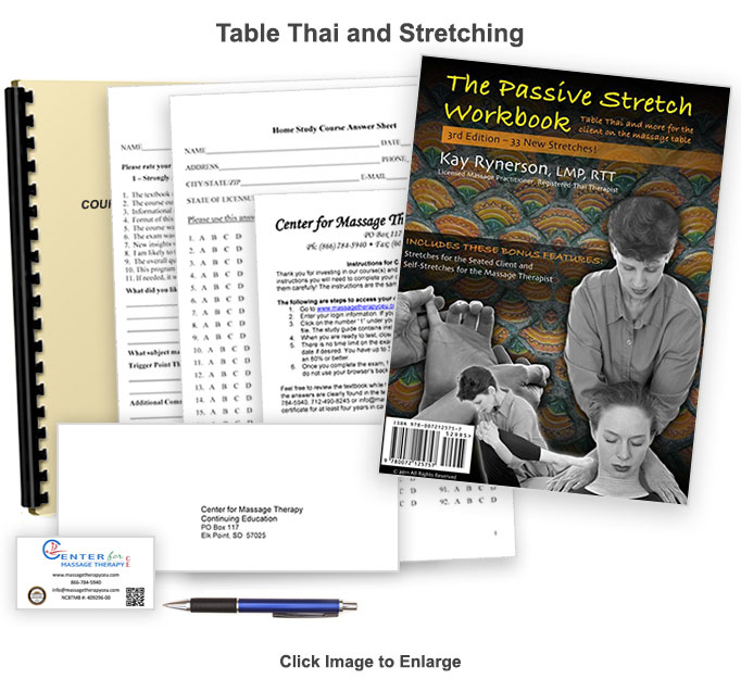 The 2 CE hour Table Thai and Stretching course will introduce you to table Thai and passive stretching for your clients