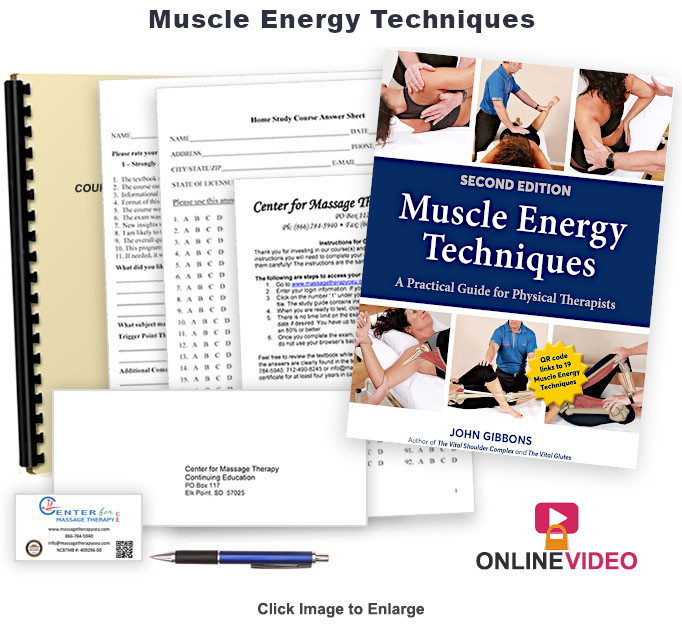 The NCBTMB approved 8 CE hour Muscle Energy Techniques home course will introduce you to muscle energy techniques and how to perform them.